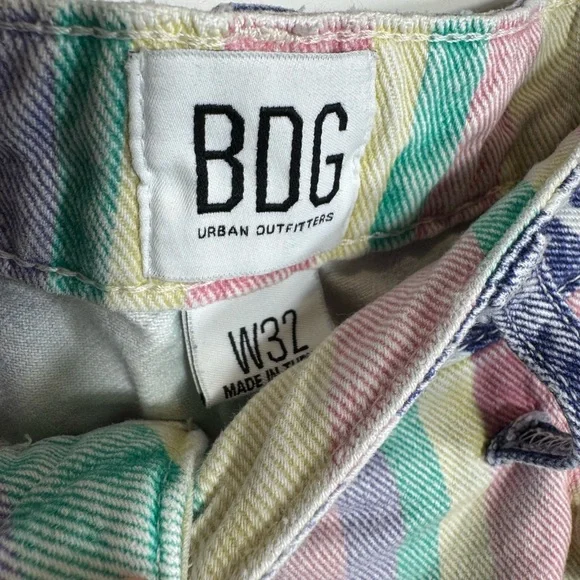 Urban Outfitters BDG Women’s Striped Pastel High-Waisted Jeans Size 32 - Picture 7 of 7